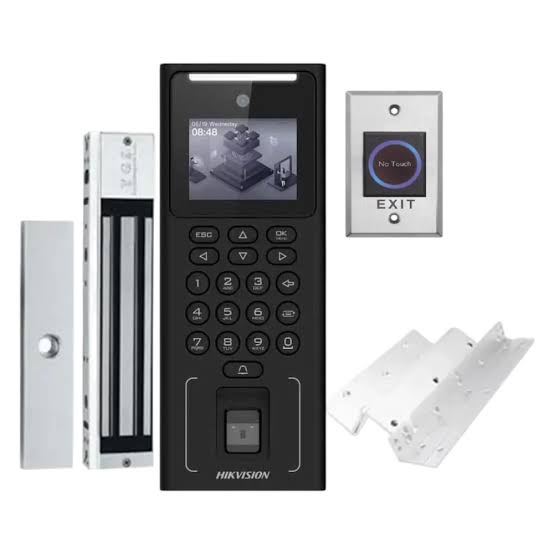 KIT RECONHECIMENTO FACIAL HIKVISION TERM+FECHO MAG.+CARTÕES+BOTÃO