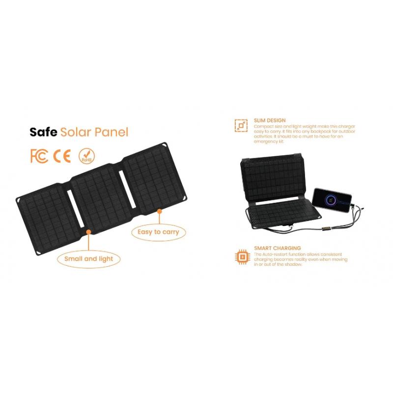 PAINEL SOLAR 20W 2XUSB 5V/4A DOBRÁVEL
